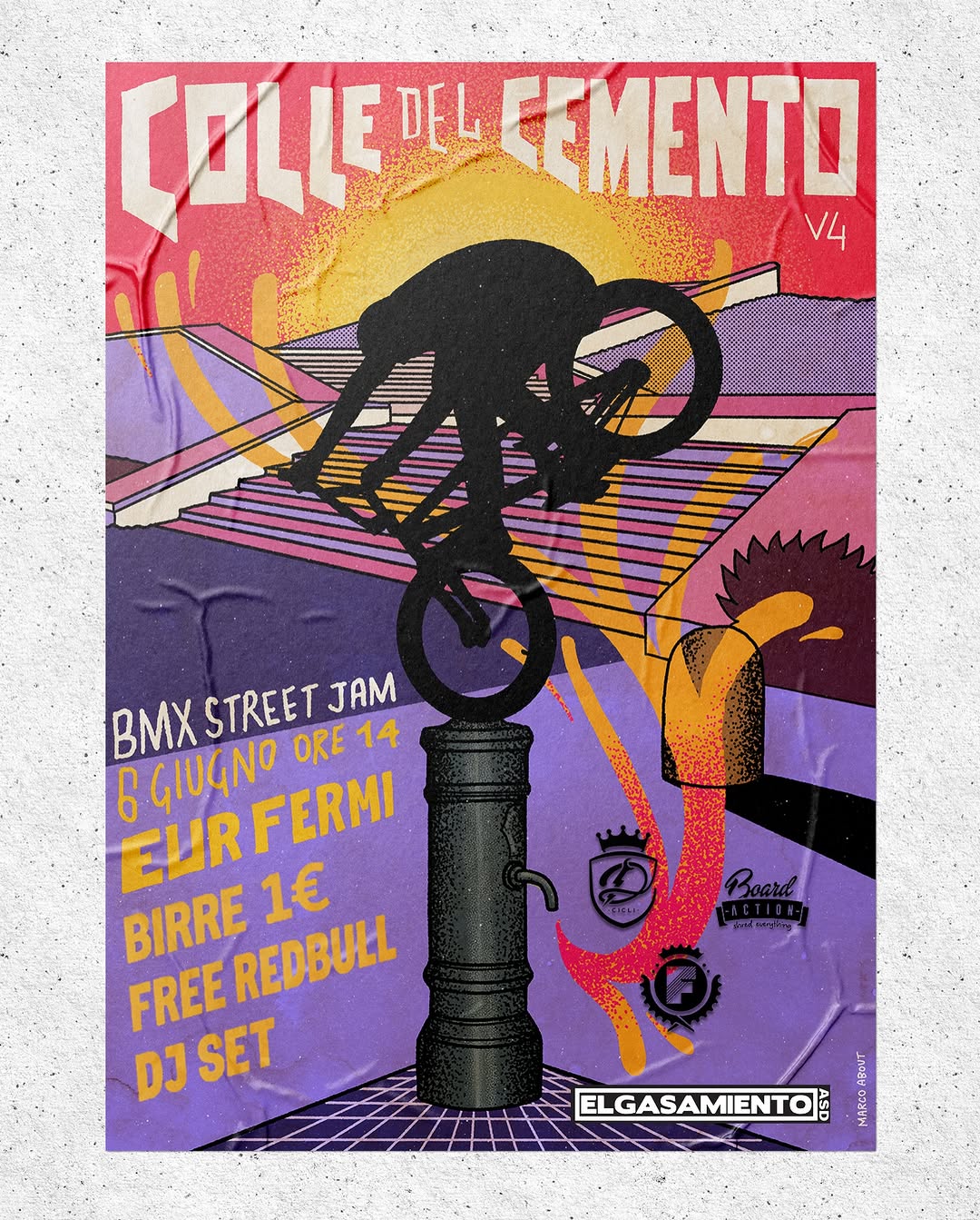 Colle del Cemento V4 street jam Roma EUR BMX Roma